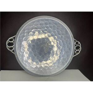 Vintage B.W. Buenilum Hand Wrought Hammered Aluminum Tray With Grape Design